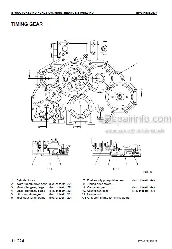 Photo 3 - Komatsu 125-3 Series Shop Manual Diesel Engine SEBM024207