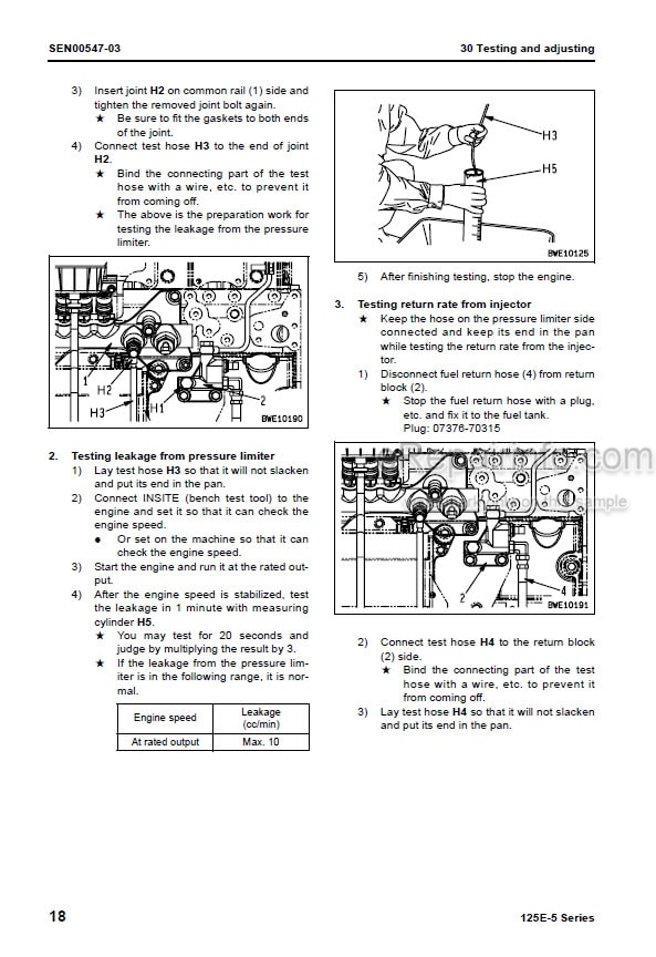 Photo 3 - Komatsu 125E-5 Series Shop Manual Engine SEN00177-09