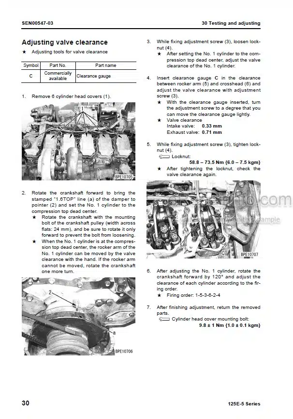 Photo 14 - Komatsu 125E-5 Series Shop Manual Engine SEN00177-09