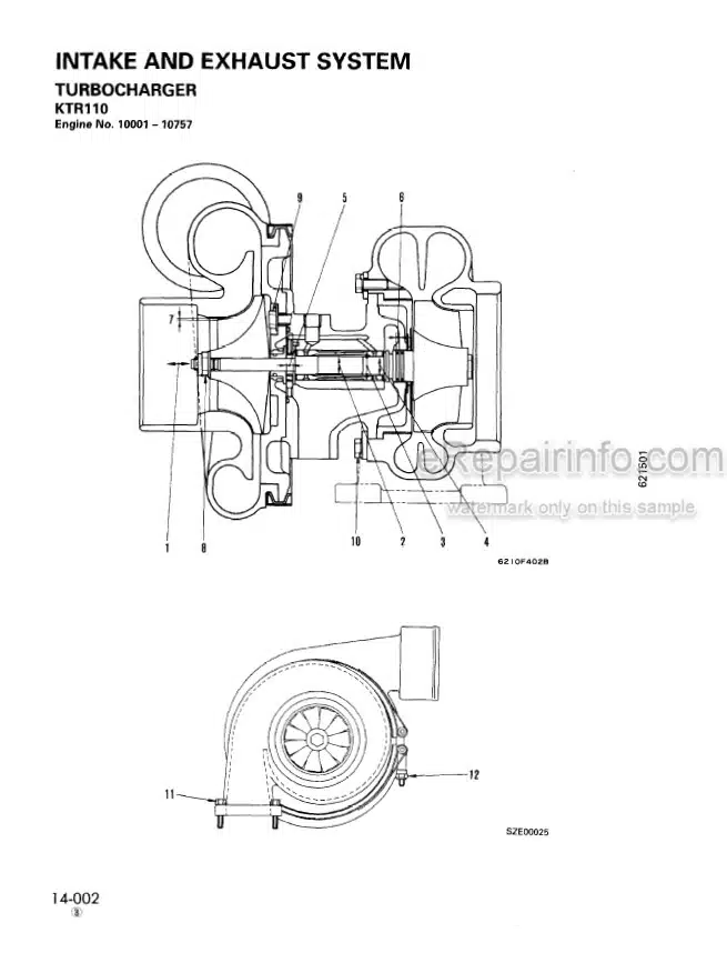 Photo 5 - Komatsu 12V140-1 Series Shop Manual Diesel Engine SEBE62105114