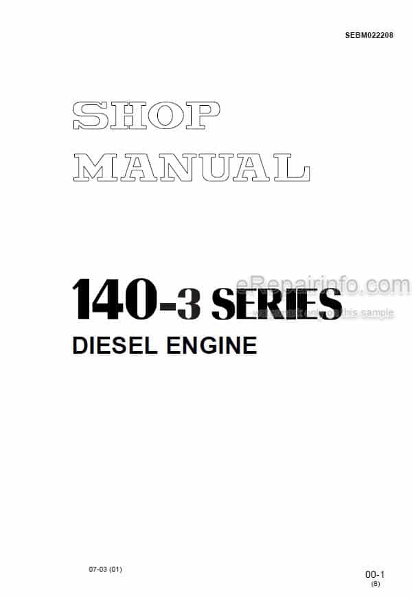 Photo 6 - Komatsu 140-3 Series Shop Manual Diesel Engine SEBM022208