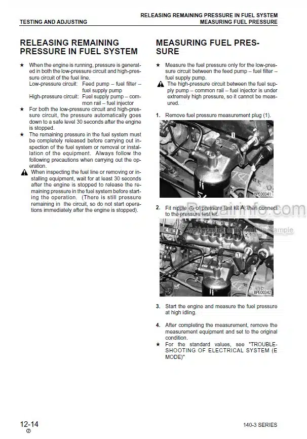 Photo 14 - Komatsu 140-3 Series Shop Manual Diesel Engine SEBM022208