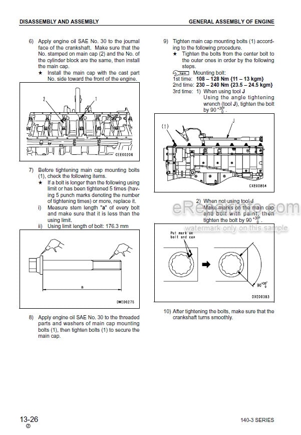 Photo 3 - Komatsu 140-3 Series Shop Manual Diesel Engine SEBM022208