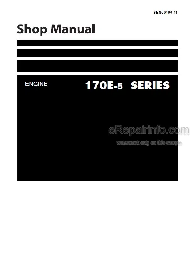 Photo 4 - Komatsu 170E-5 Series Shop Manual Engine SEN00190-11