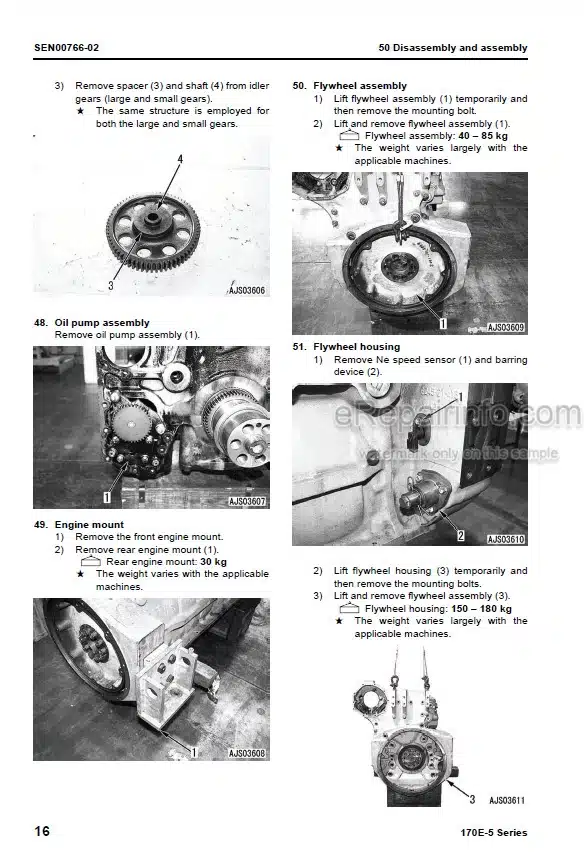 Photo 14 - Komatsu 170E-5 Series Shop Manual Engine SEN00190-11