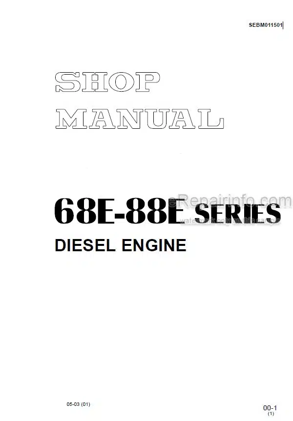 Photo 6 - Komatsu 68E 88E Series Shop Manual Diesel Engine SEBM011501