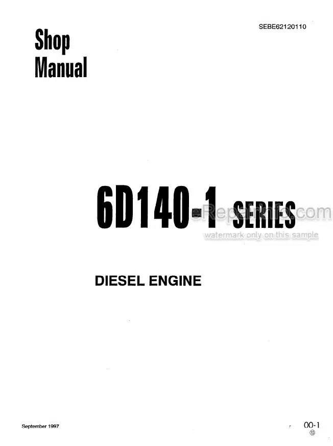 Photo 4 - Komatsu 6D140-1 Series Shop Manual Diesel Engine SEBE62120110