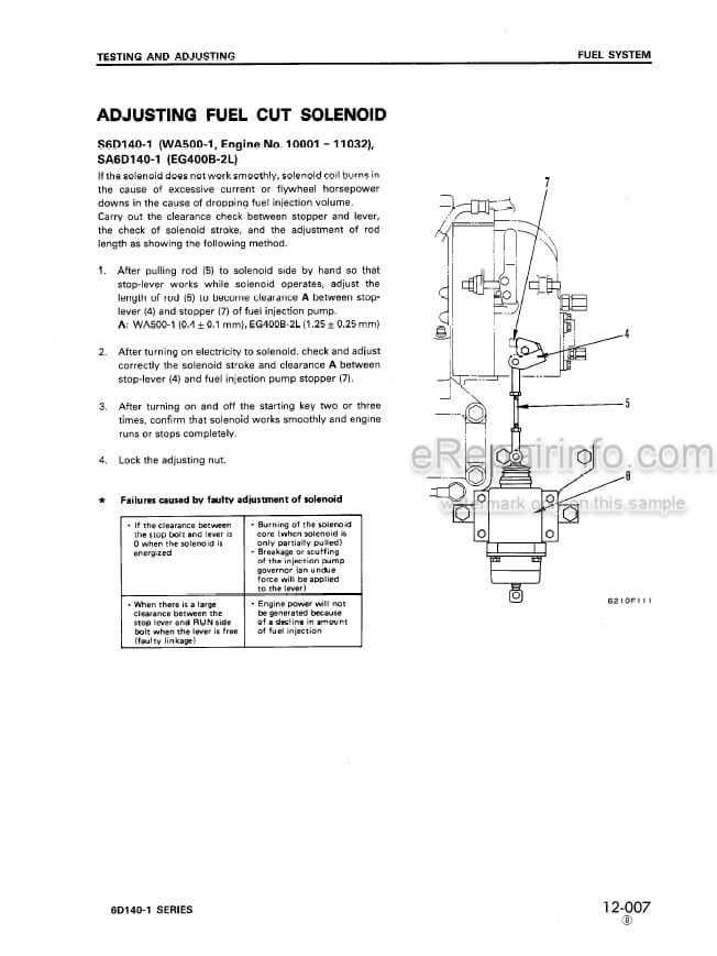 Photo 6 - Komatsu 6D140-1 Series Shop Manual Diesel Engine SEBE62120110