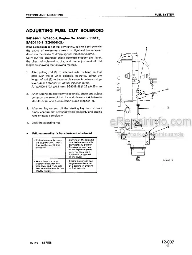 Photo 6 - Komatsu 6D140-1 Series Shop Manual Diesel Engine SEBE62120110