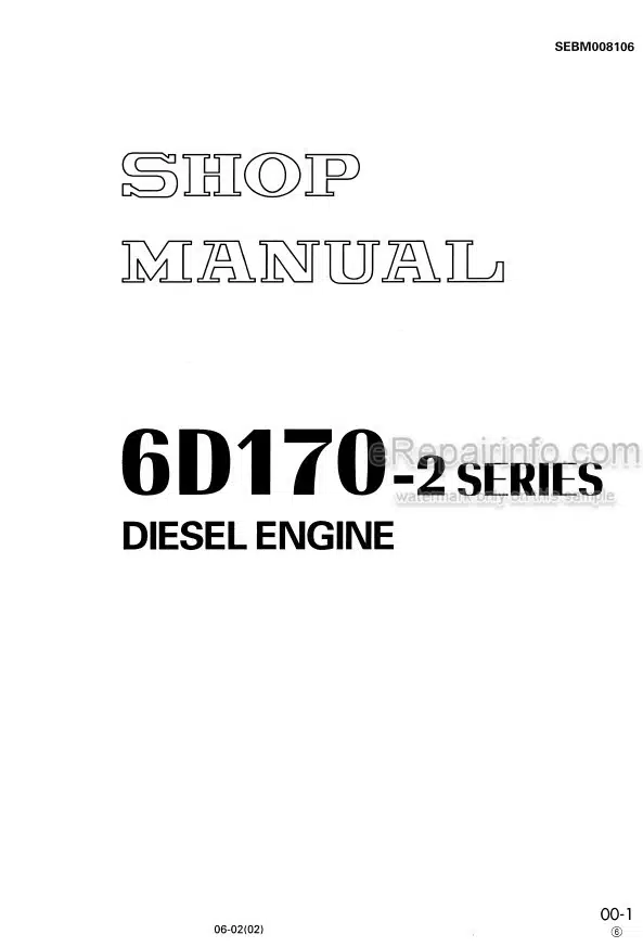 Photo 5 - Komatsu 6D170-2 Series Shop Manual Diesel Engine SEBM008106