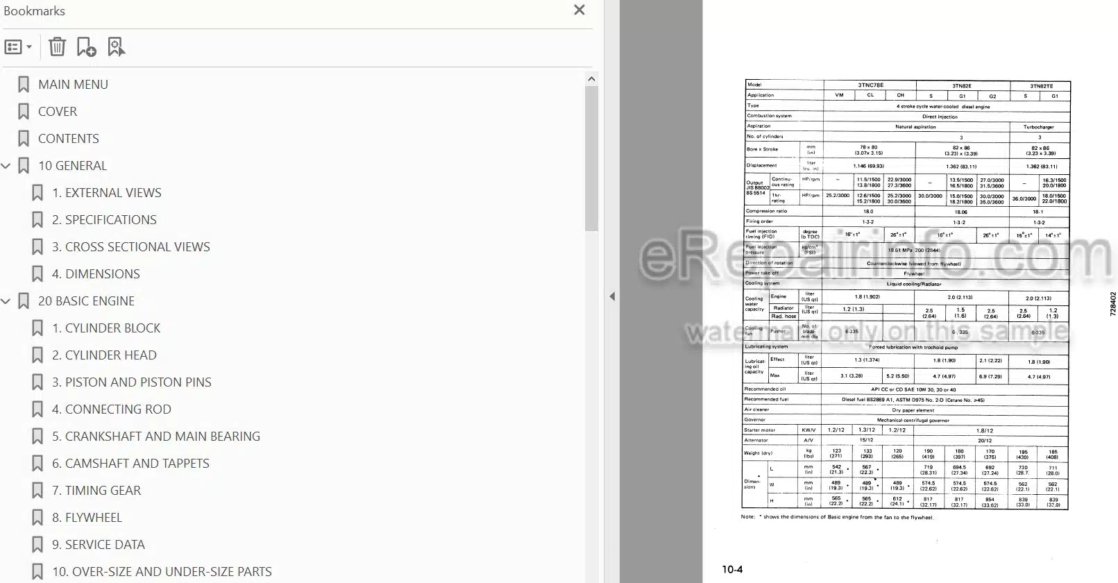 Photo 4 - Komatsu 72-2 75-2 78-1 84-2 Series Shop Manual Diesel Engine SEBM002400
