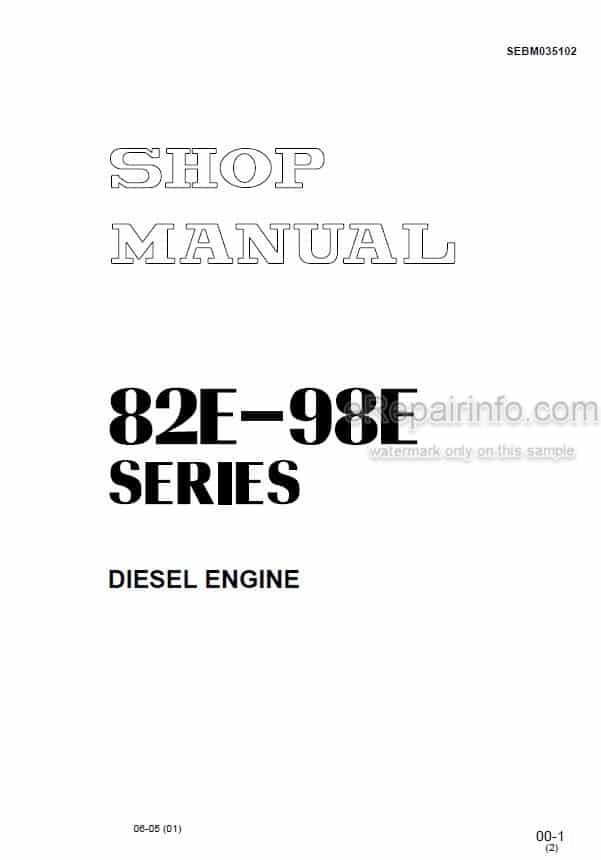 Photo 6 - Komatsu 82E 98E Series Shop Manual Diesel Engine SEBM035102