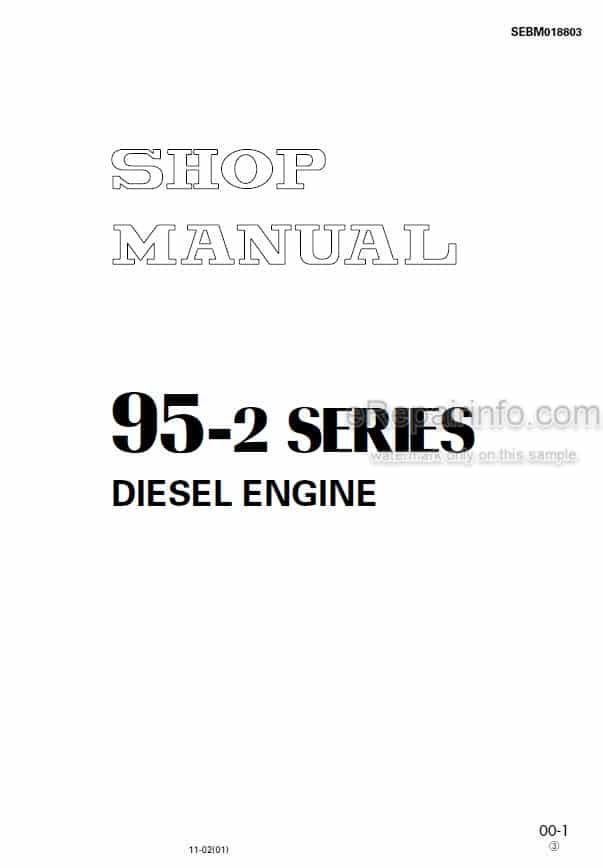 Photo 6 - Komatsu 95-2 Series Shop Manual Diesel Engine SEBM018803