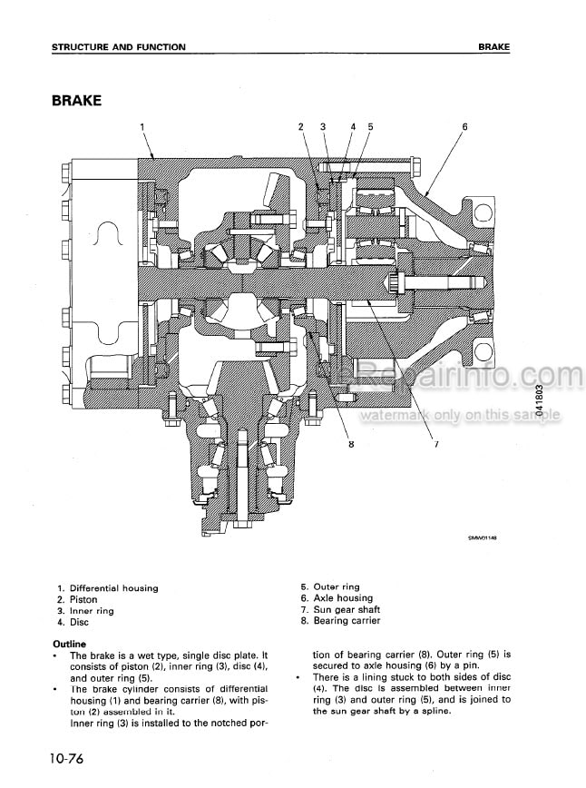 Photo 5 - Komatsu Avance WA250-3 Shop Manual Wheel Loader SEBM005908