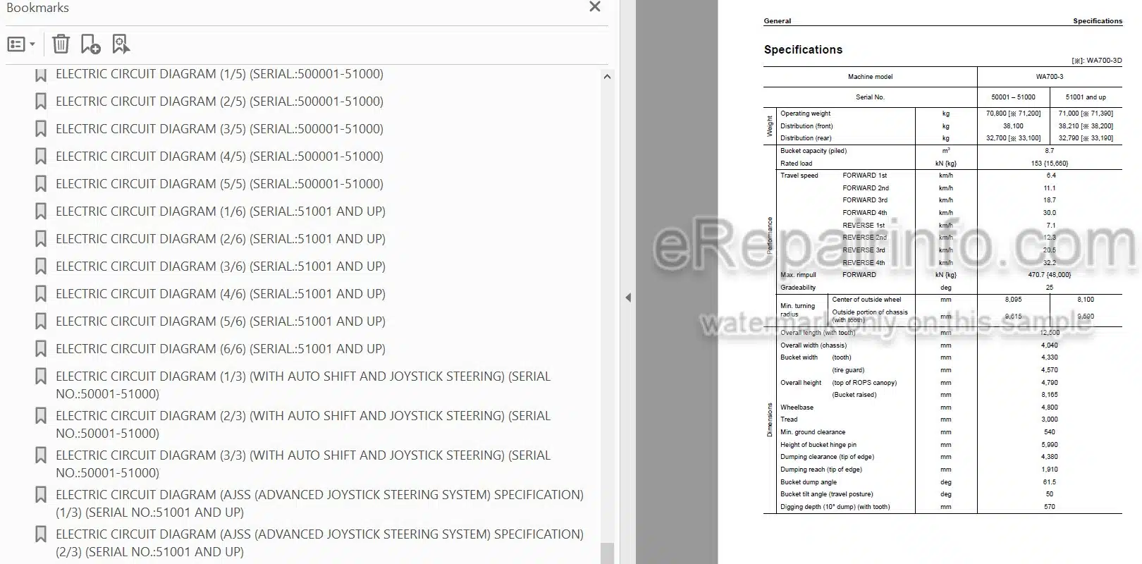 Photo 3 - Komatsu Avance WA700-3 WA700-3D Shop Manual Wheel Loader SEBM013311