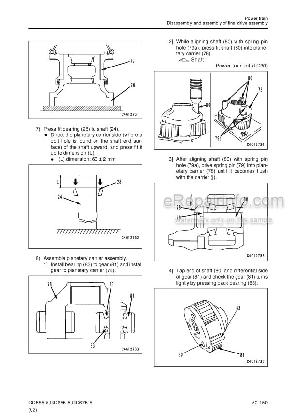 Photo 6 - Komatsu GD555-5 GD655-5 GD675-5 Shop Manual Motor Grader SEN05215-05