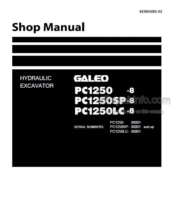 Photo 5 - Komatsu Galeo PC1250-8 PC1250SP-8 PC1250LC-8 Shop Manual Excavator SEN00889-02