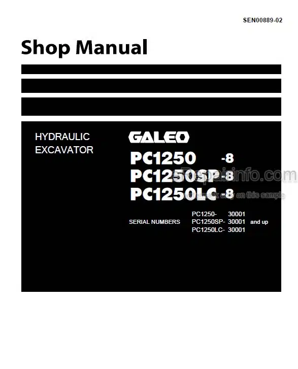 Photo 5 - Komatsu Galeo PC1250-8 PC1250SP-8 PC1250LC-8 Shop Manual Excavator SEN00889-02