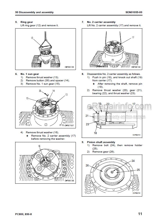 Photo 6 - Komatsu Galeo PC800-8 PC800SE-8 PC800LC-8 PC850-8 PC850SE-8 Shop Manual Excavator SEN00373-03