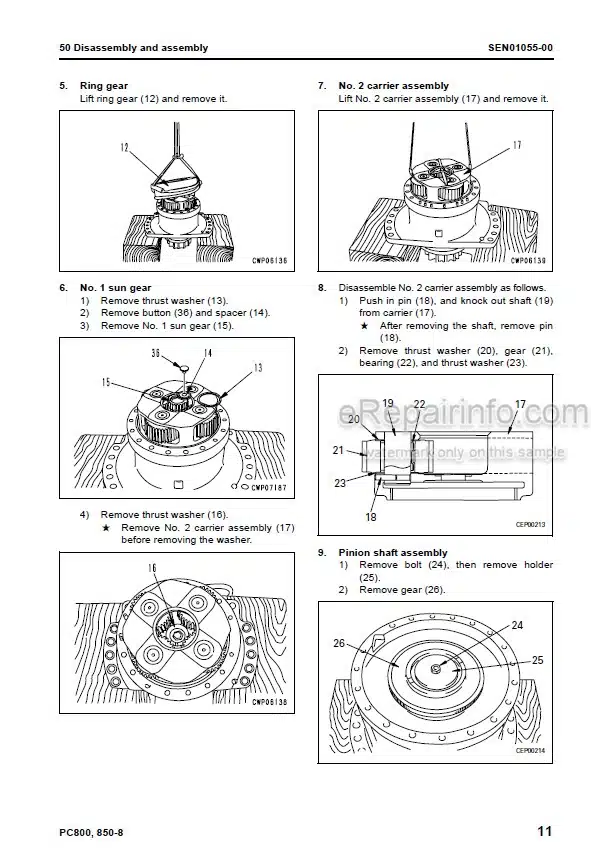 Photo 6 - Komatsu Galeo PC800-8 PC800SE-8 PC800LC-8 PC850-8 PC850SE-8 Shop Manual Excavator SEN00373-03
