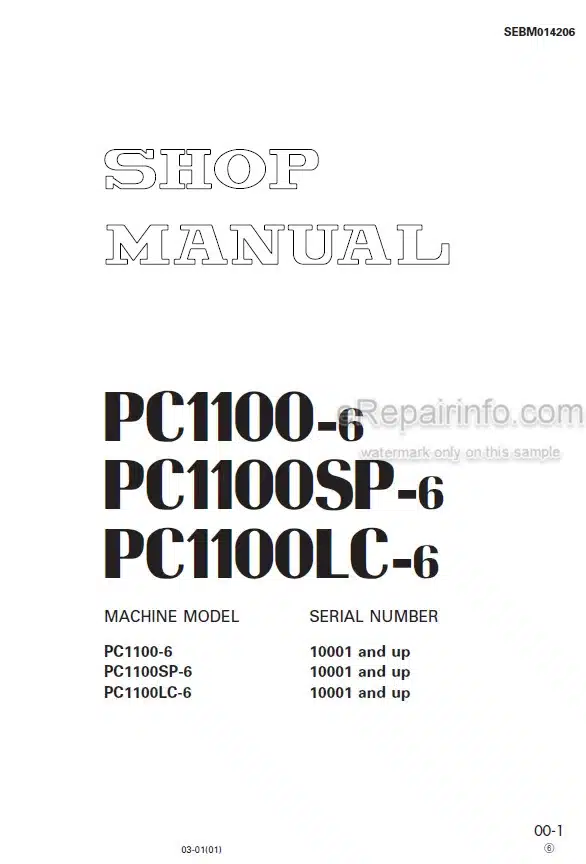 Photo 5 - Komatsu PC1100-6 PC1100SP-6 PC1100LC-6 Shop Manual Excavator SEBM014206