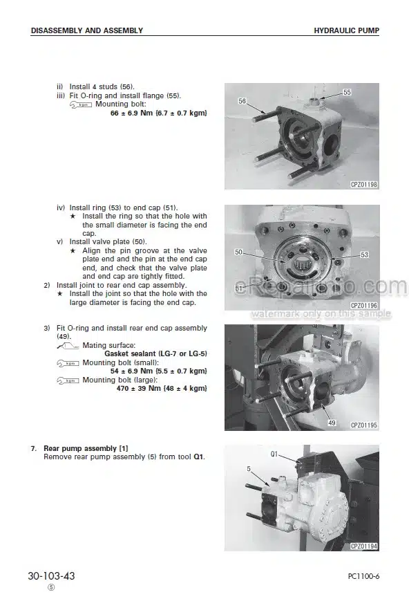 Photo 6 - Komatsu PC1100-6 PC1100SP-6 PC1100LC-6 Shop Manual Excavator SEBM014206