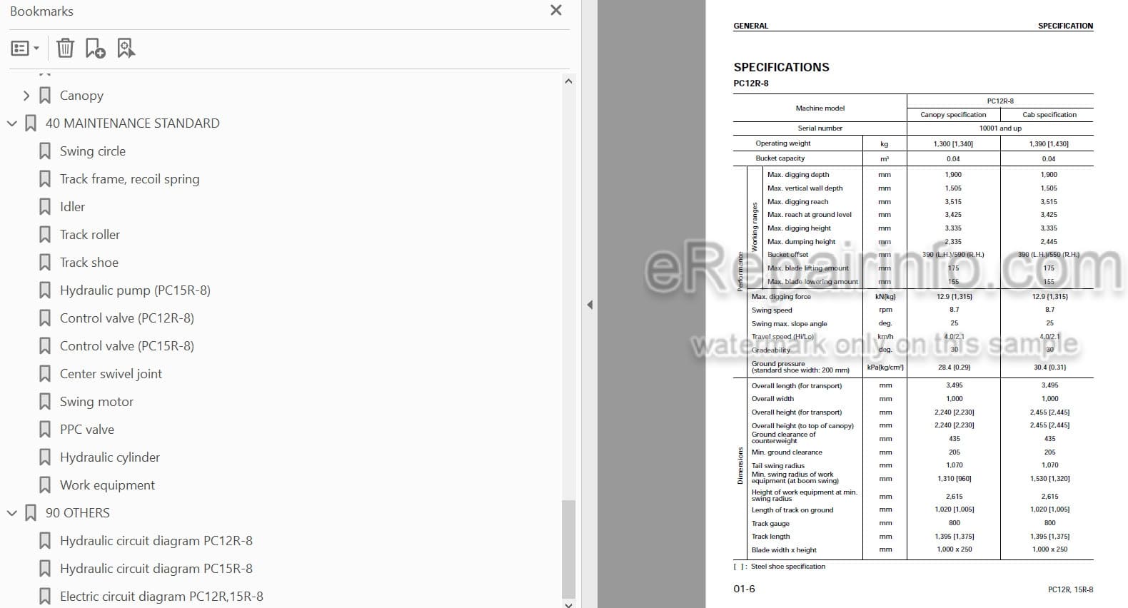 Photo 3 - Komatsu PC12R-8 PC15R-8 Shop Manual Excavator SEBM013103