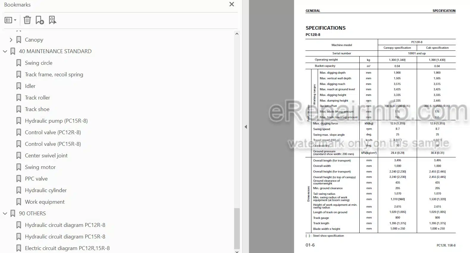 Photo 3 - Komatsu PC12R-8 PC15R-8 Shop Manual Excavator SEBM013103