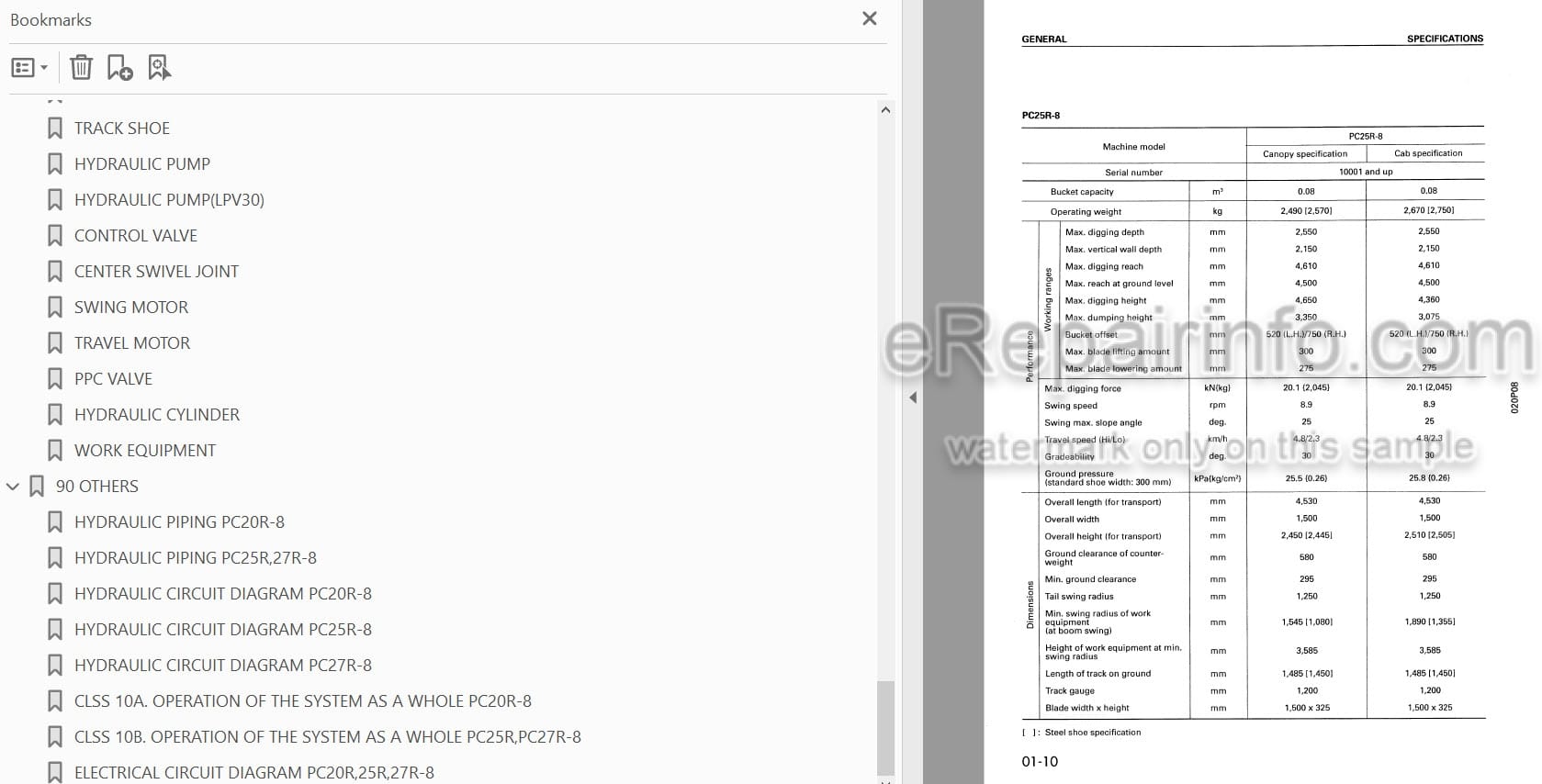 Photo 5 - Komatsu PC20R-8 PC25R-8 PC27R-8 Shop Manual Excavator SEBM010801