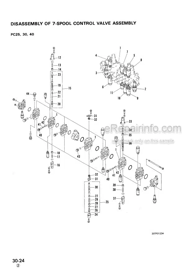 Photo 6 - Komatsu PC25-1 PC30-7 PC40-1 PC45-1 Shop Manual Excavator SEBM020S0707