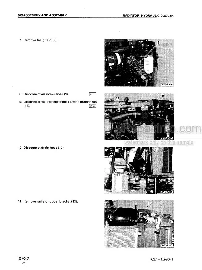 Photo 12 - Komatsu PC27MRX-1 PC30MRX-1 PC35MRX-1 PC40MRX-1 PC45MRX-1 Shop Manual Excavator SEBM016807