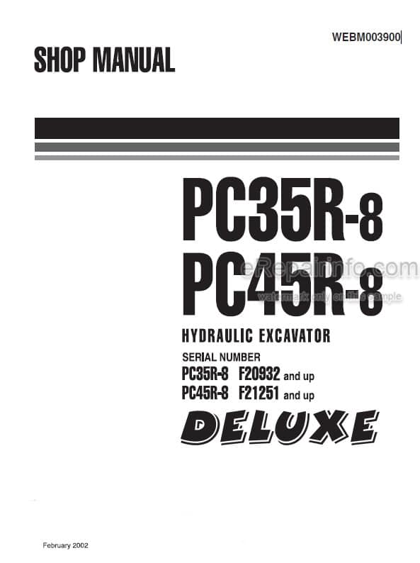 Photo 5 - Komatsu PC35R-8 PC45R-8 Deluxe Shop Manual Excavator WEBM003900
