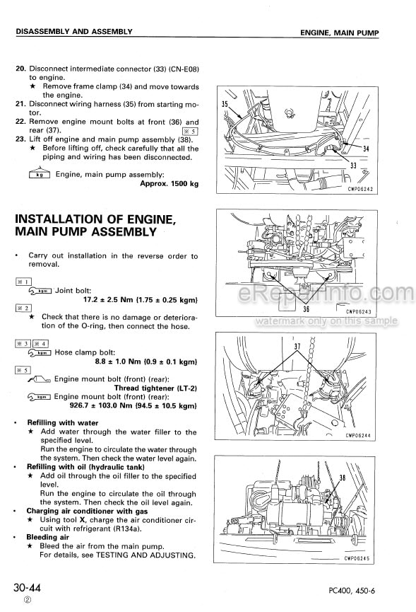 Photo 8 - Komatsu PC400 PC400-7 PC450-7 PC400LC-7 PC450 PC450LC-7 Shop Manual Excavator SEBM033007