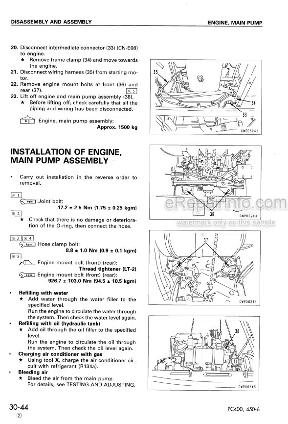 Photo 1 - Komatsu PC400 PC450 PC400-6 PC400LC-6 PC450-6 PC450LC-6 Shop Manual Excavator SEBM014507