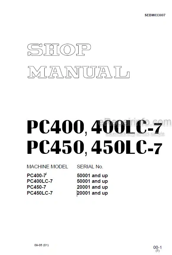 Photo 4 - Komatsu PC400 PC400-7 PC450-7 PC400LC-7 PC450 PC450LC-7 Shop Manual Excavator SEBM033007