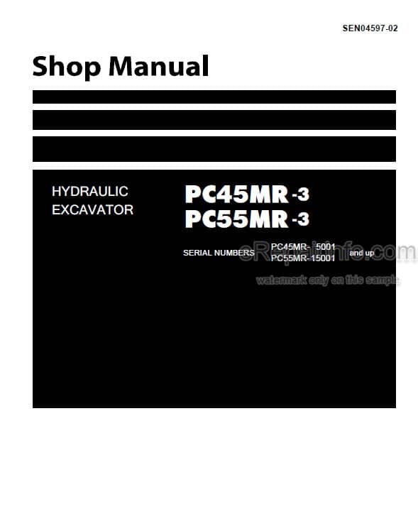 Photo 4 - Komatsu PC45MR-3 PC55MR-3 Shop Manual Excavator SEN04597-02