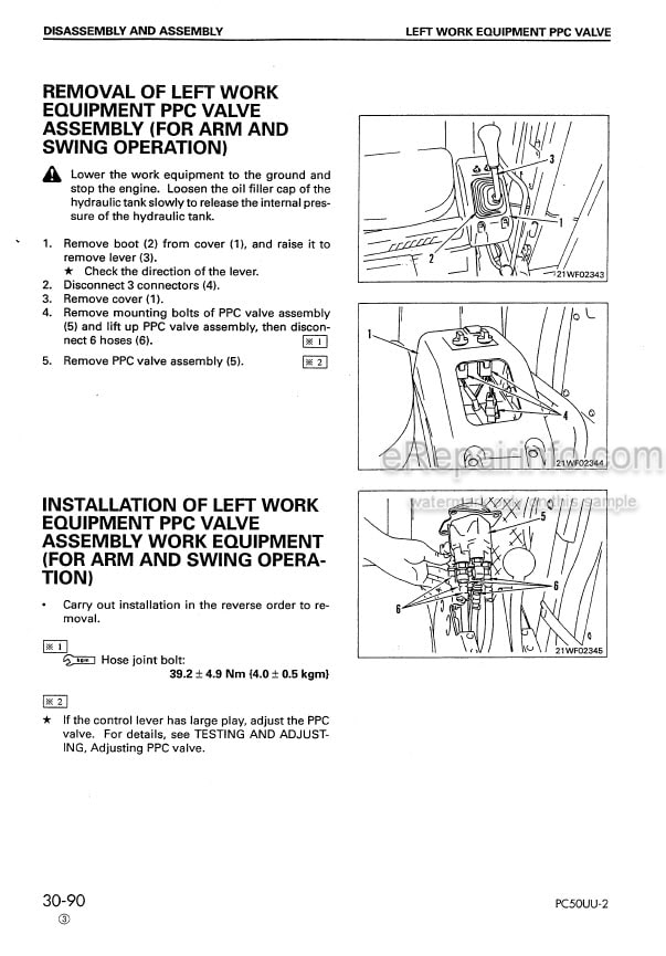 Photo 8 - Komatsu PC1250-7 PC1250SP-7 PC1250LC-7 Shop Manual Excavator SEBM027309