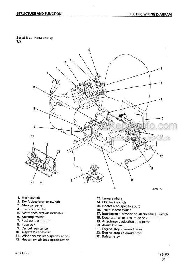 Photo 3 - Komatsu PC50UU-2 Shop Manual Excavator SEBM000906