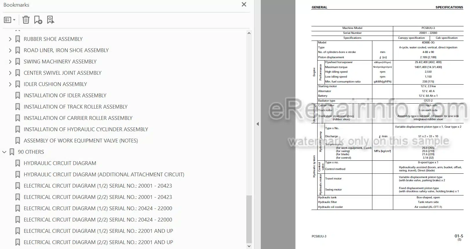 Photo 3 - Komatsu PC58UU-3 Shop Manual Excavator SEBM023907