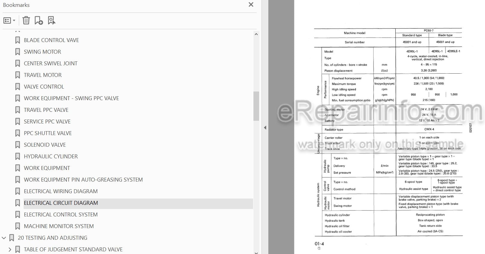 Photo 3 - Komatsu PC60-7 Shop Manual Excavator SEBM004101