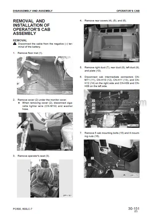 Photo 11 - Komatsu PC600-7 PC600LC-7 Shop Manual Excavator SEBM031202