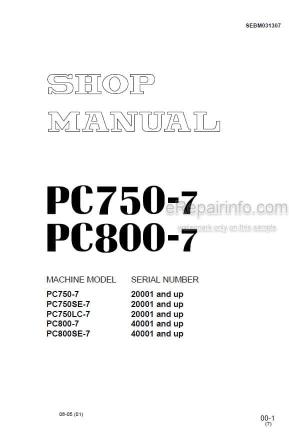 Photo 4 - Komatsu PC750-7 PC750SE-7 PC750LC-7 PC800-7 PC800SE-7 Shop Manual Excavator SEBM031307