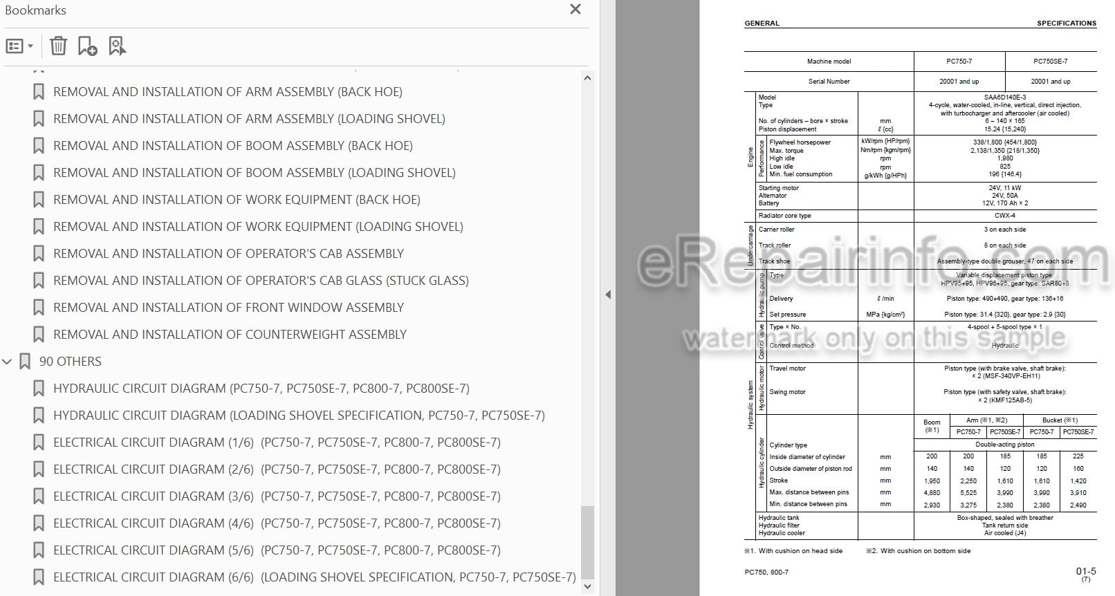 Photo 3 - Komatsu PC750-7 PC750SE-7 PC750LC-7 PC800-7 PC800SE-7 Shop Manual Excavator SEBM031307