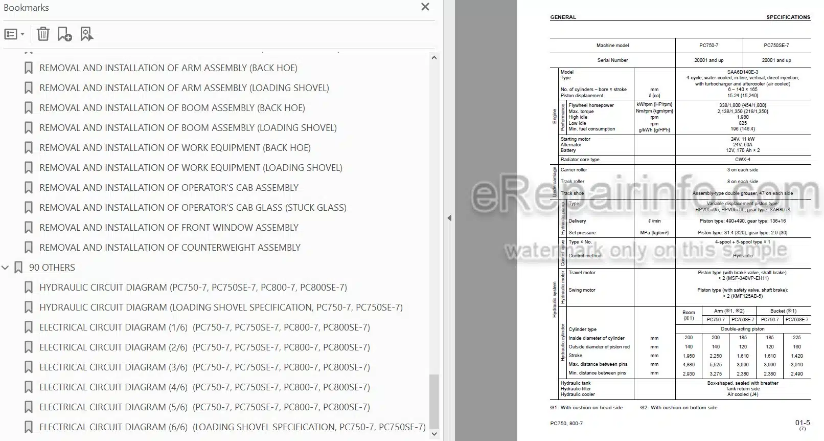 Photo 3 - Komatsu PC750-7 PC750SE-7 PC750LC-7 PC800-7 PC800SE-7 Shop Manual Excavator SEBM031307