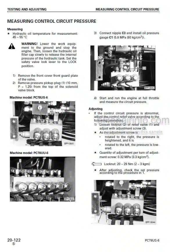 Photo 10 - Komatsu PC78US-6 PC78UU-6 Shop Manual Excavator SEBM025109