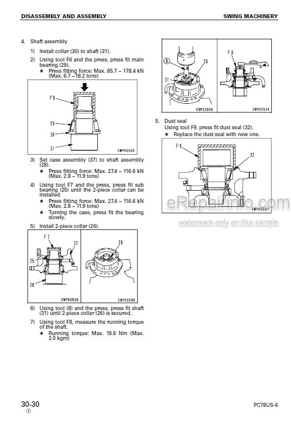 Photo 6 - Komatsu PC78US-6 PC78UU-6 Shop Manual Excavator SEBM025109