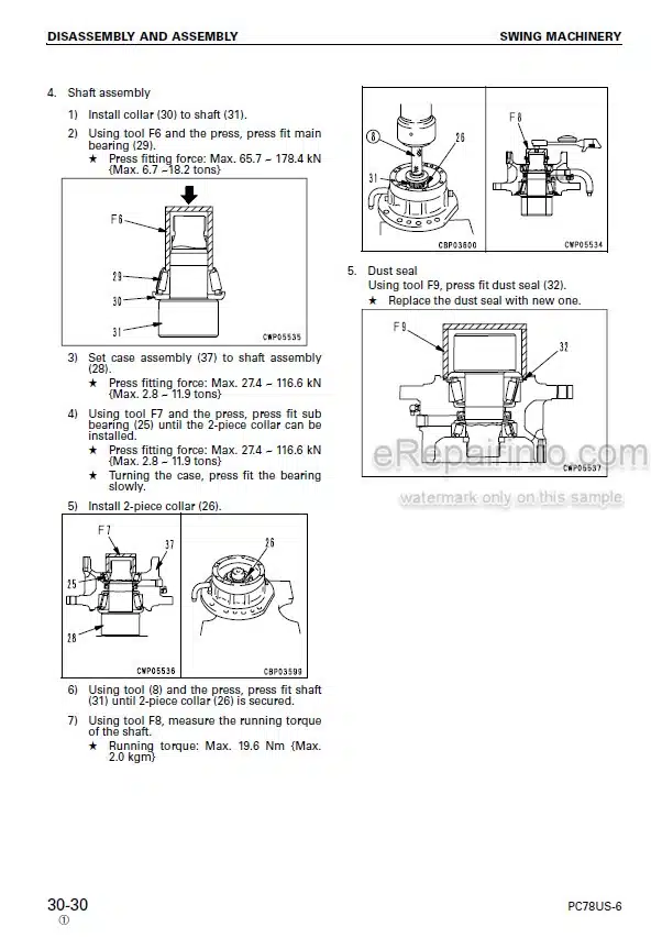 Photo 6 - Komatsu PC78US-6 PC78UU-6 Shop Manual Excavator SEBM025109