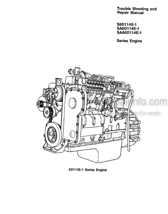 Photo 6 - Komatsu S6D114E-1 SA6D114E-1 SAA6D114E-1 Shop Troubleshooting Repair Manual Engine CEBM000601