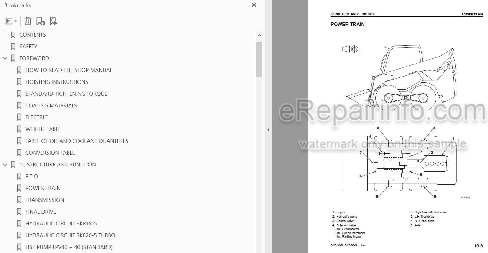 Photo 3 - Komatsu SK818-5 SK820-5 Turbo Shop Manual Skid Steer Loader WEBM005200