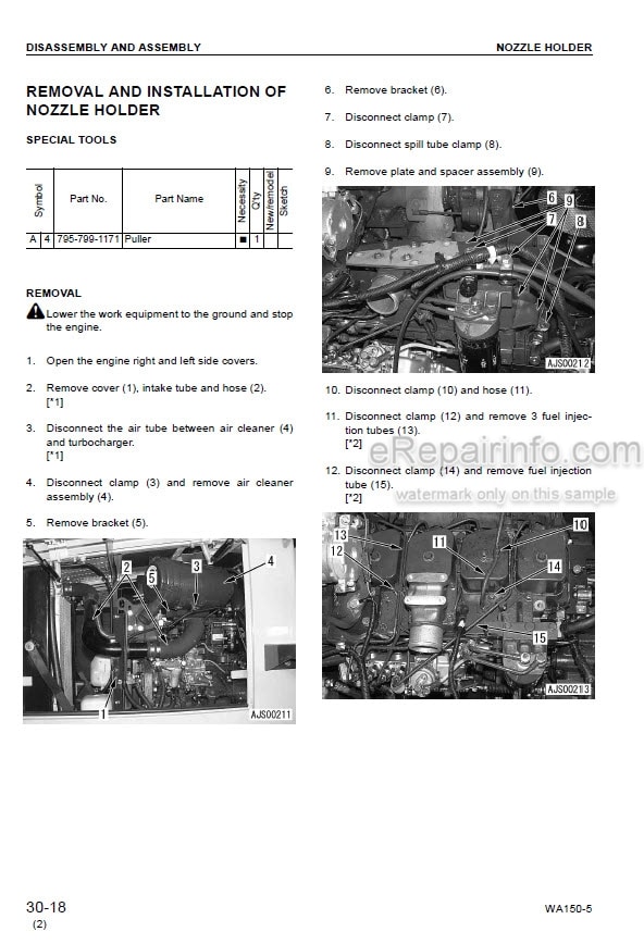 Photo 7 - Komatsu 140E-5 Series Shop Manual Engine SEN00074-03